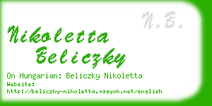 nikoletta beliczky business card